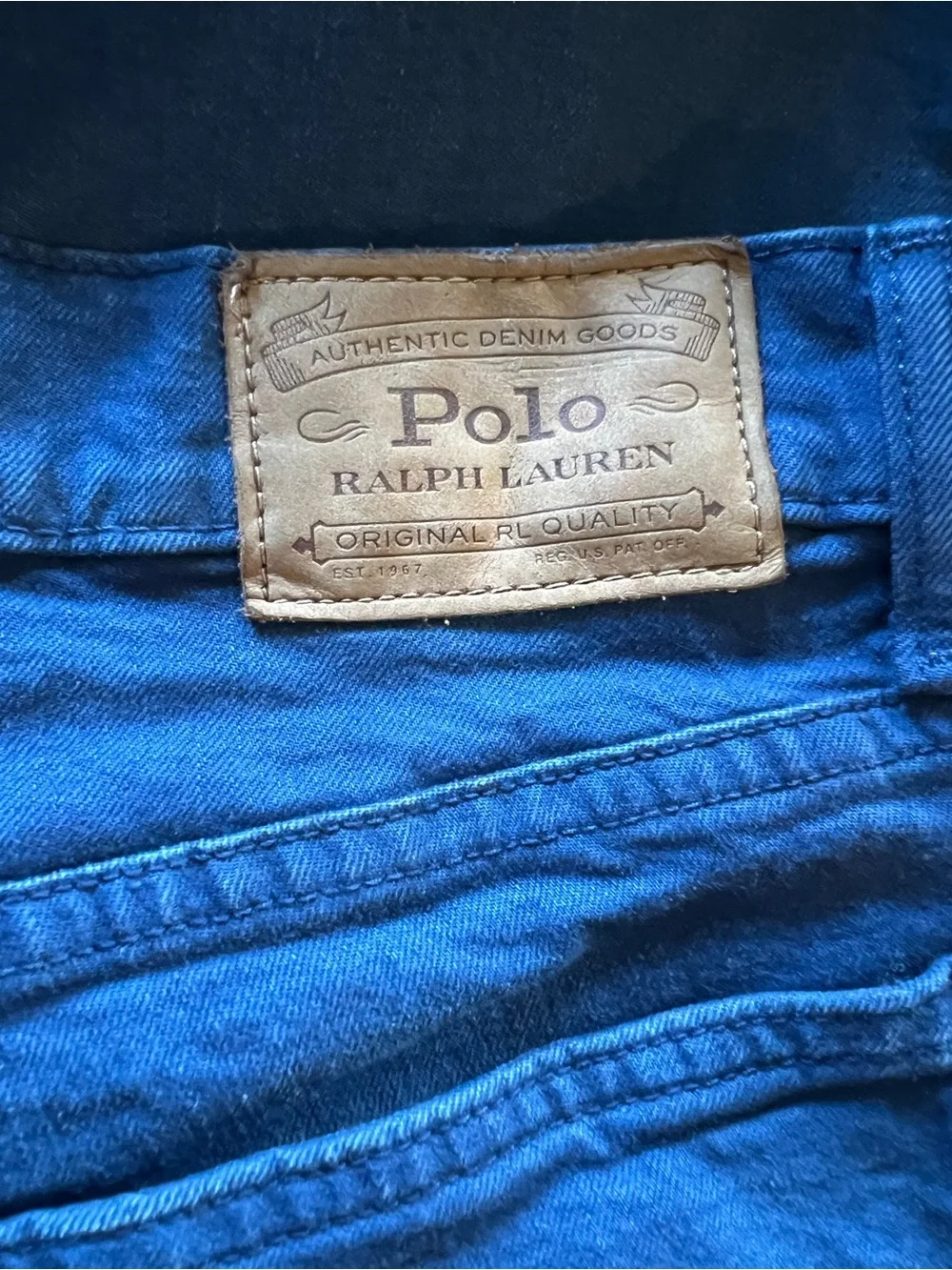 Polo Ralph Lauren Men's 36x30 Navy Garment Dyed Varick Slim Straight Jeans